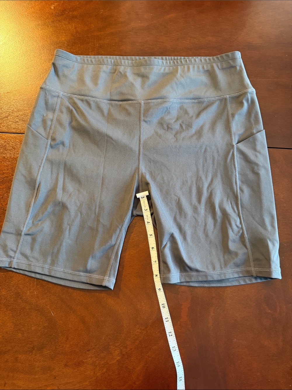 Amazon Women’s Grey High-Rise Bike Shorts with Side Panel pockets